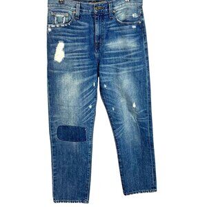 Point Sur Denim J. Crew Straight Leg Patchwork Repaired High Rise Jeans Size 29